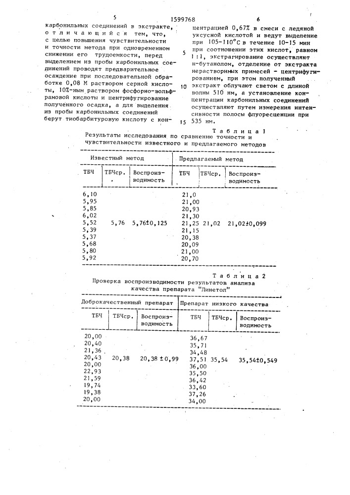 Способ определения качества жиров, масел и пищевых продуктов по концентрации карбонильных соединений (патент 1599768)