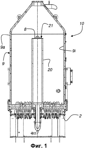 Реактор для получения поликристаллического кремния с использованием моносиланового метода (патент 2501734)