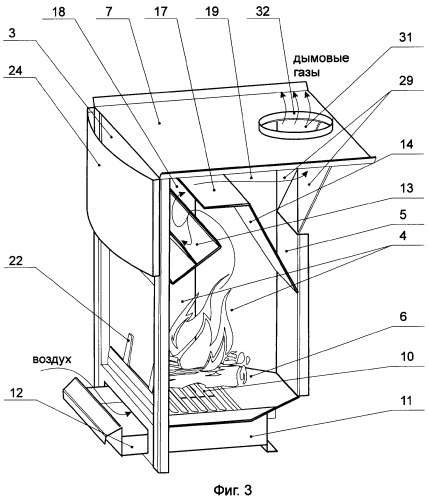 Отопительно-варочный камин (патент 2365824)
