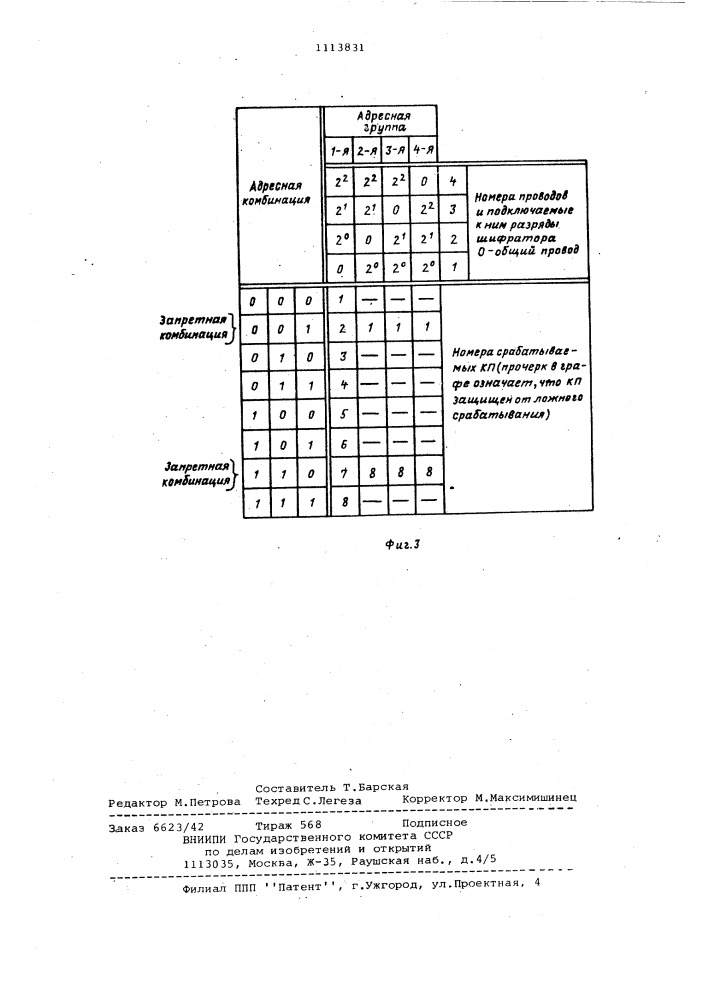 Устройство формирования адресных сигналов (патент 1113831)