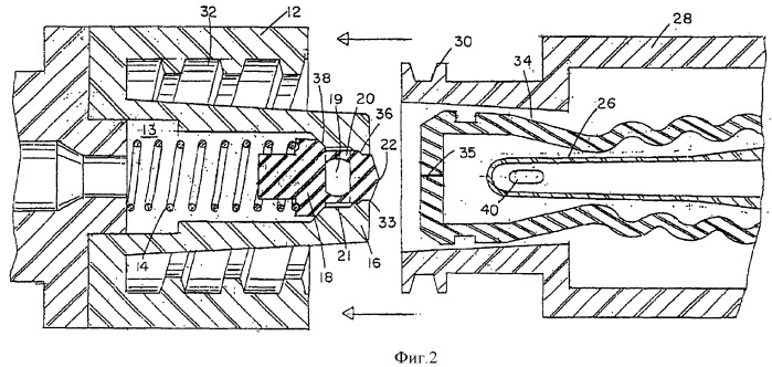 Штыревой клапанный моэр-соединитель с регулированием последовательности работы клапанов (патент 2394608)