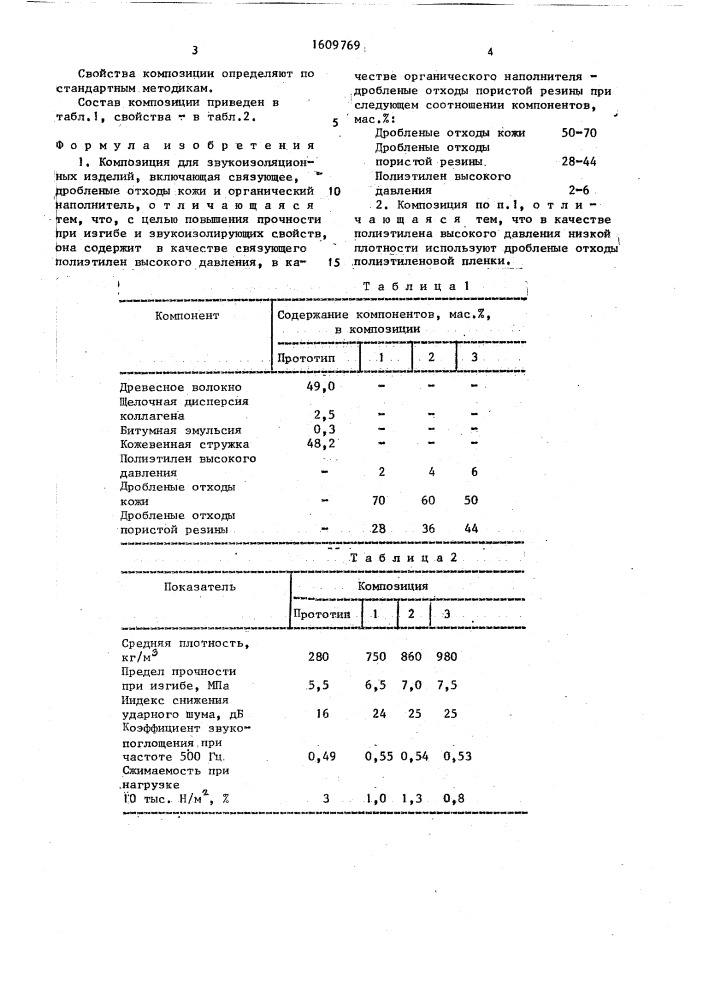 Композиция для звукоизоляционных изделий (патент 1609769)