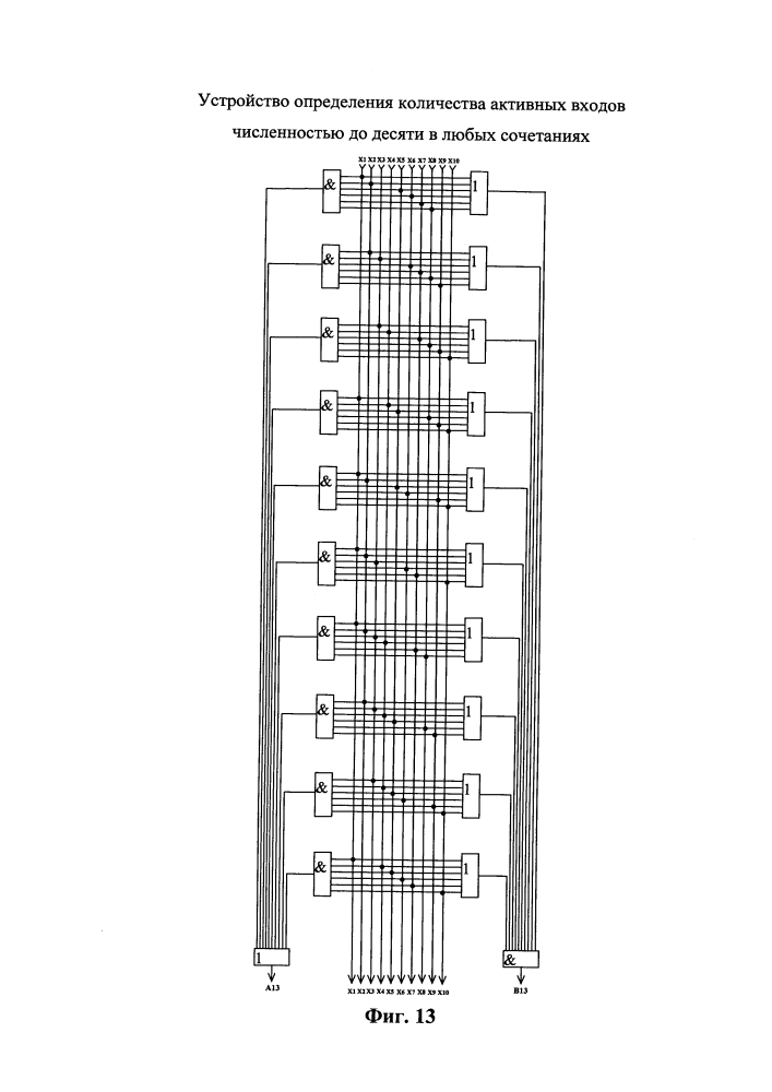 Устройство определения количества активных входов в любых сочетаниях из десяти возможных (патент 2604347)