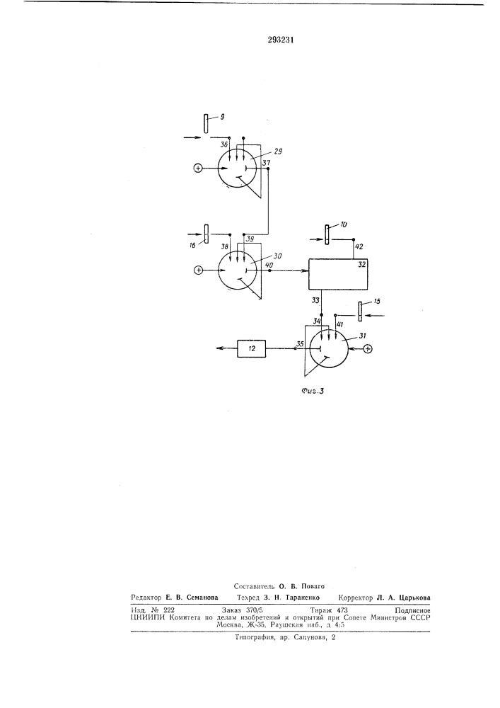 Устройство управления наборной строкоотливноймашиной (патент 293231)