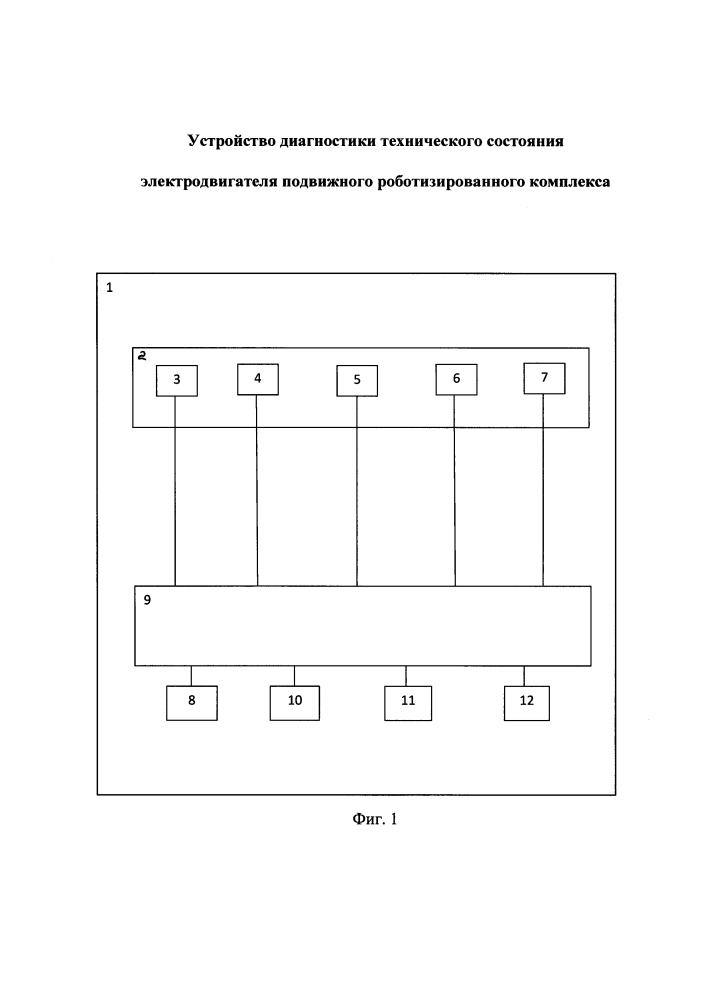 Устройство диагностики технического состояния электродвигателя подвижного роботизированного комплекса (патент 2635824)