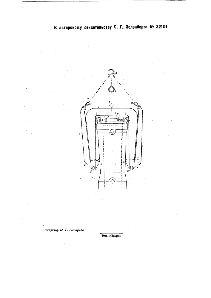 Выбрасыватель болванок из изложницы (патент 32101)
