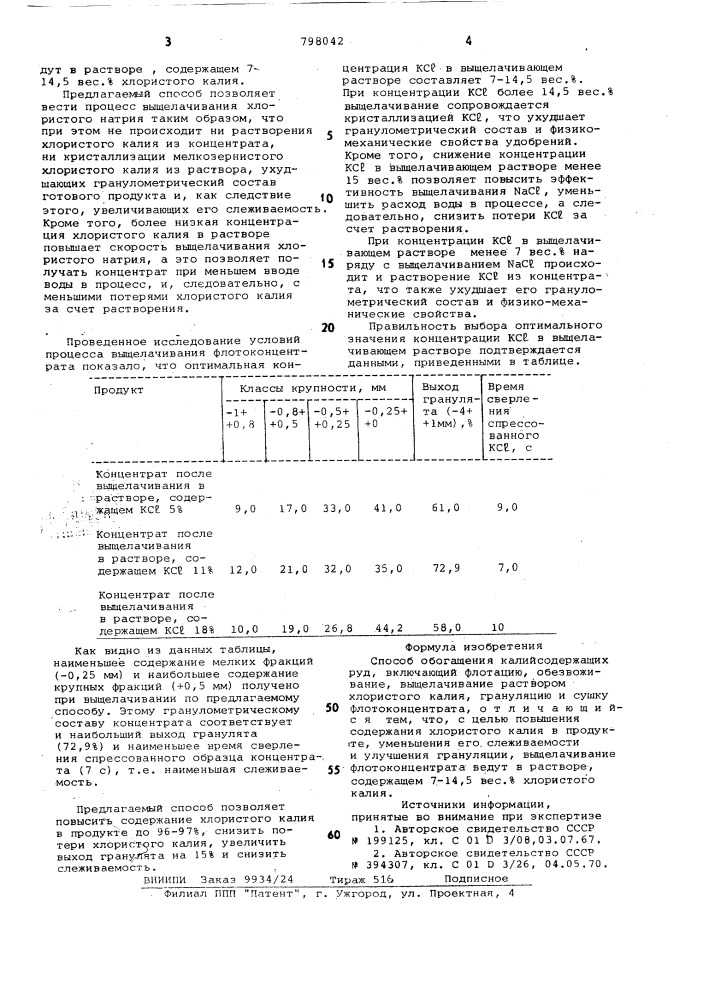 Способ обогащения калийсодержащихруд (патент 798042)