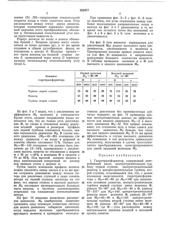 Гидротрансформатор (патент 352477)