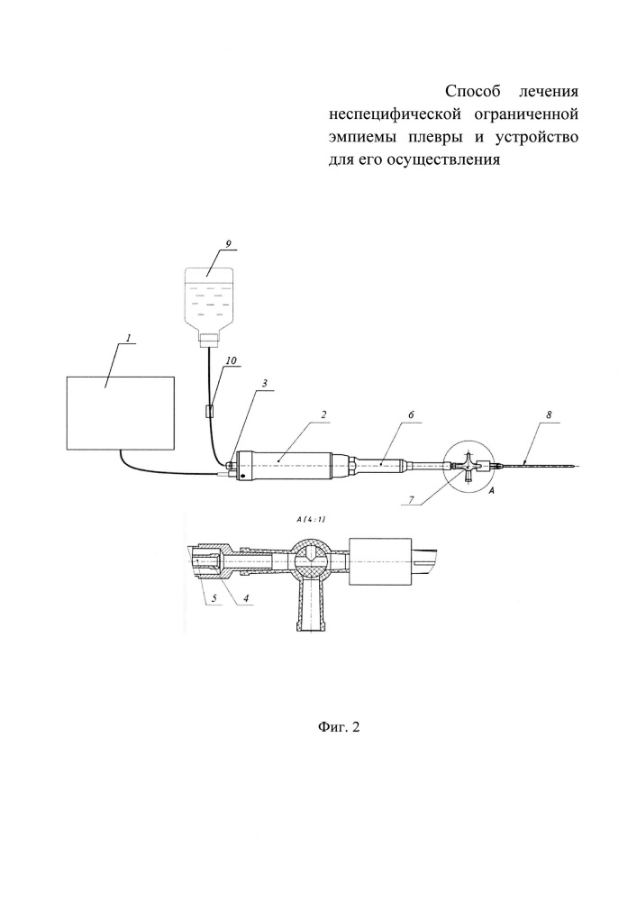 Способ лечения неспецифической ограниченной эмпиемы плевры и устройство для его осуществления (патент 2644290)