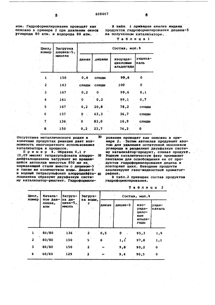 Способ получения продуктов гидроформилирования (патент 608467)