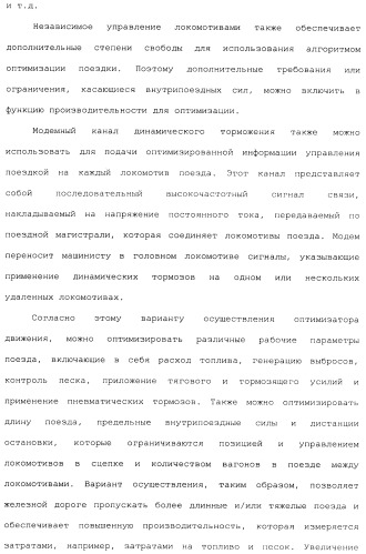 Способ для оптимизации работы поезда для поезда, включающего в себя множественные локомотивы с распределенной подачей мощности (патент 2482990)