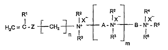 Мономерное соединение, содержащее несколько катионных групп, способ его получения и полимеры, содержащие звенья, получающиеся из него (патент 2351584)