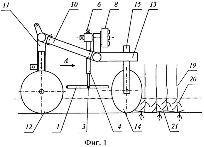 Устройство для вождения почвообрабатывающего орудия по рядкам растений (патент 2354102)