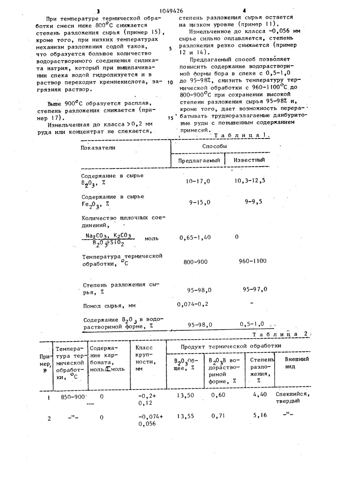 Способ переработки данбуритового сырья (патент 1049426)