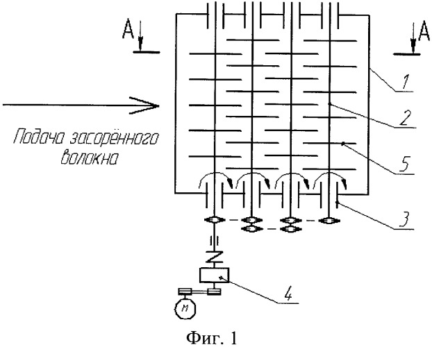 Устройство для очистки лубяного волокна от неволокнистых примесей (патент 2358048)