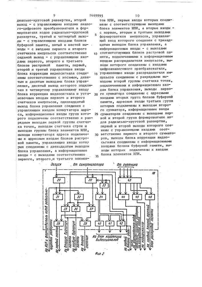 Устройство для отображения радиолокационной информации на экране электронно-лучевой трубки (патент 1449995)