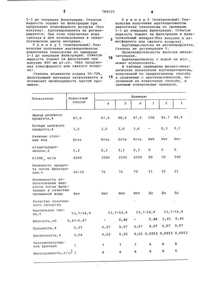 Способ получения ацетатов целлюлозы (патент 789525)