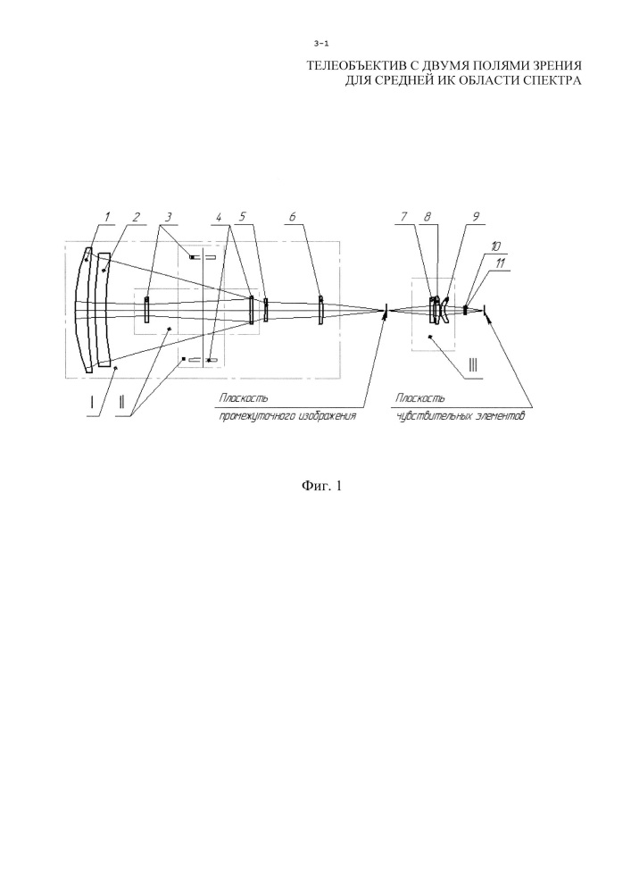Телеобъектив с двумя полями зрения для средней ик области спектра (патент 2663313)