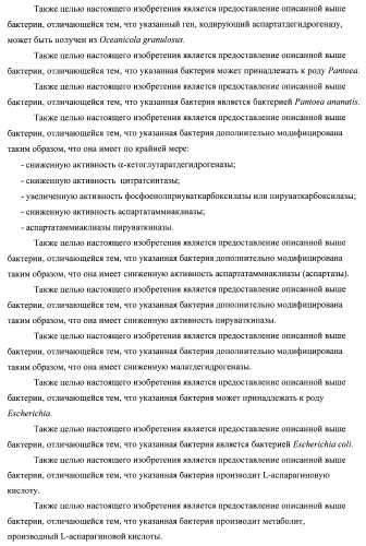 Бактерия семейства enterobacteriaceae - продуцент l-аспарагиновой кислоты или метаболитов, производных l-аспарагиновой кислоты, и способ получения l-аспарагиновой кислоты или метаблитов, производных l-аспарагиновой кислоты (патент 2472853)