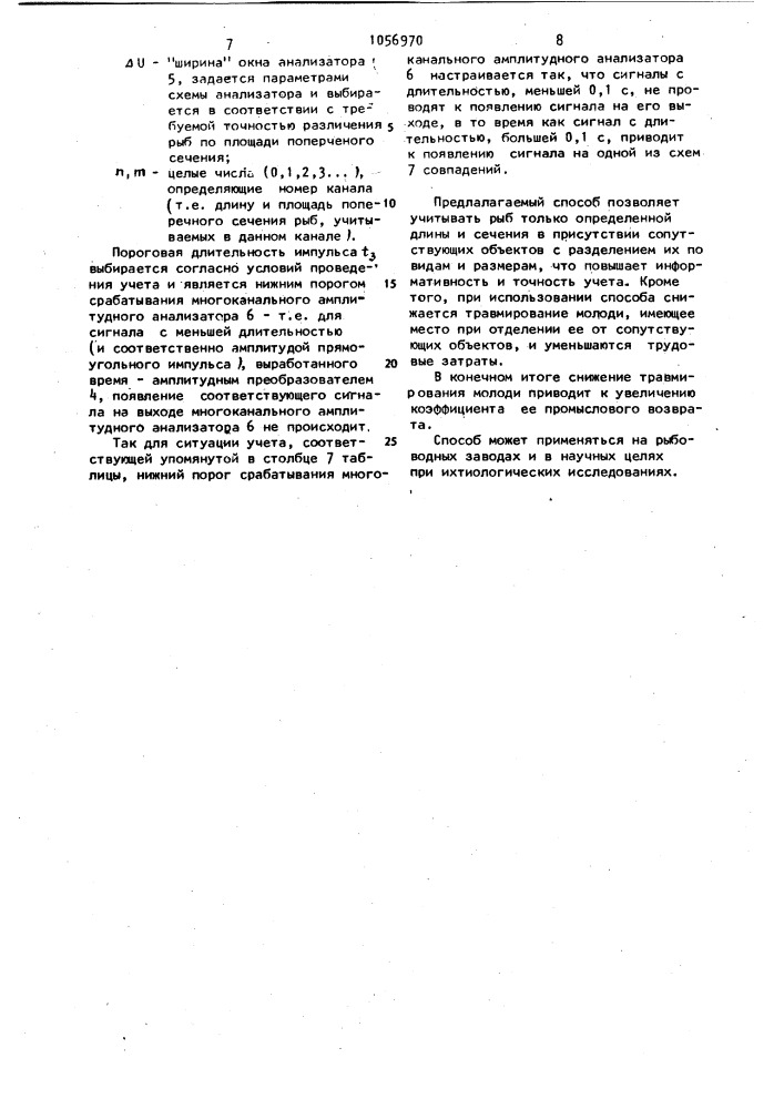 Способ учета рыб (патент 1056970)