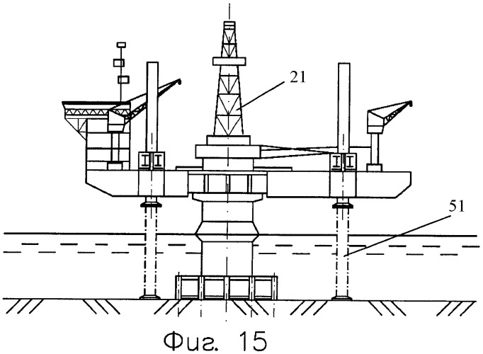 Плавучая установка для бурения скважин с опорных блоков (патент 2392380)