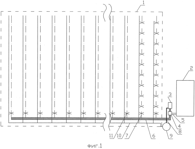 Оросительная сеть для регулирования фитоклимата поля (патент 2567521)