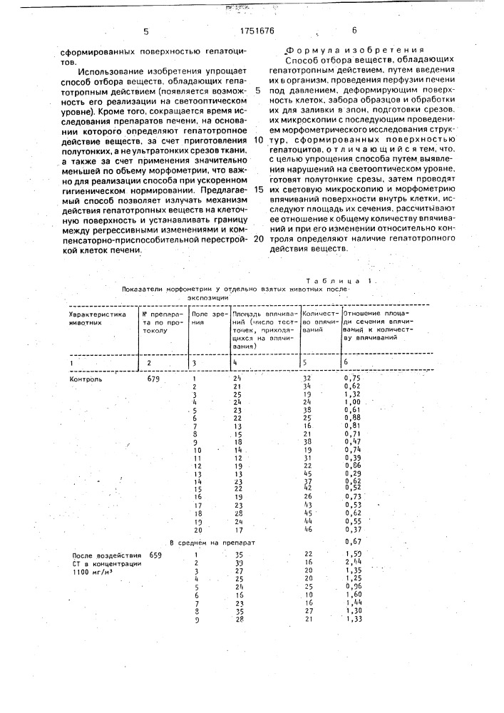 Способ отбора веществ, обладающих гепатотропным действием (патент 1751676)