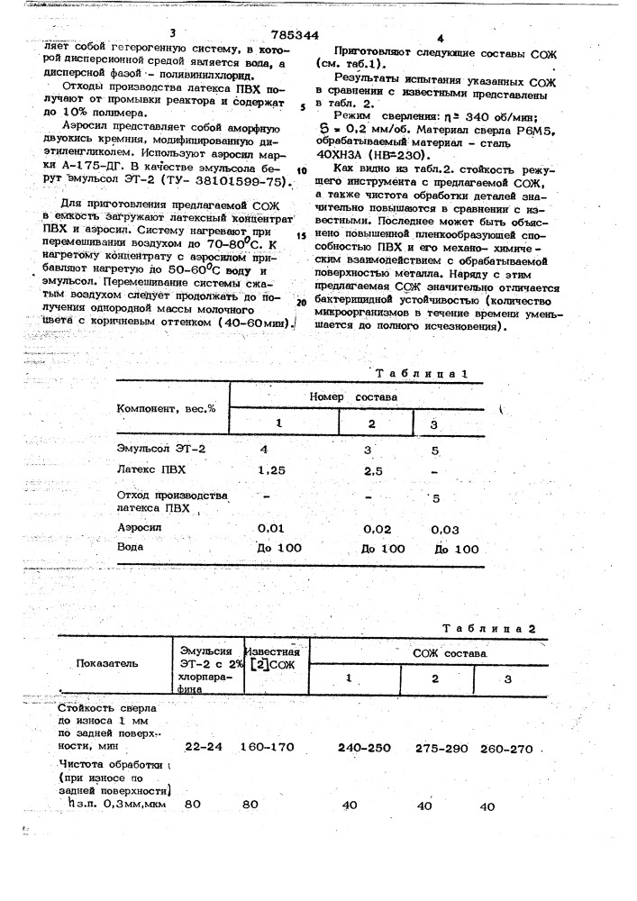 Смазочно-охлаждающая жидкость для механической обработки металлов (патент 785344)