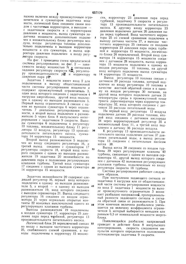 Система регулирования энергоблока (патент 657179)