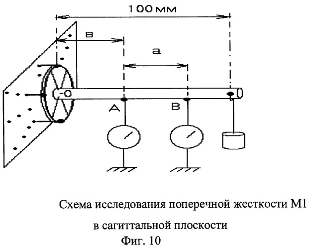 Способ исследования жёсткости моделей чрескостного остеосинтеза и устройство для его осуществления (патент 2246139)