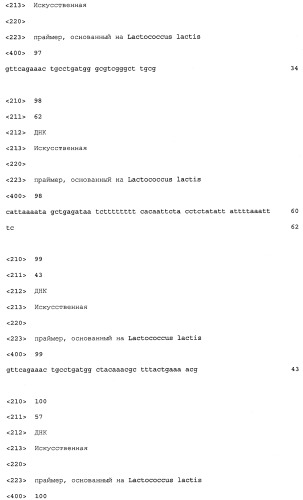 Промоторы lactococcus и их применение: (патент 2495129)