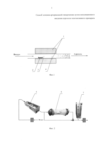 Способ лечения артериальной гипертензии путем ингаляционного введения аэрозоля гипотензивного препарата (патент 2593016)