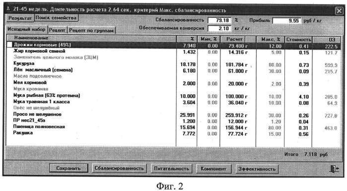 Устройство составления по различным критериям оптимизации близкого к экономически наилучшему кормового рациона и приготовления близкой к экономически наилучшей кормовой смеси при программируемом росте животных и птицы (патент 2552827)