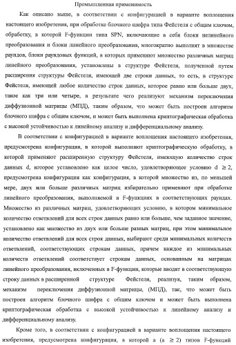 Устройство криптографической обработки, способ построения алгоритма криптографической обработки, способ криптографической обработки и компьютерная программа (патент 2409902)