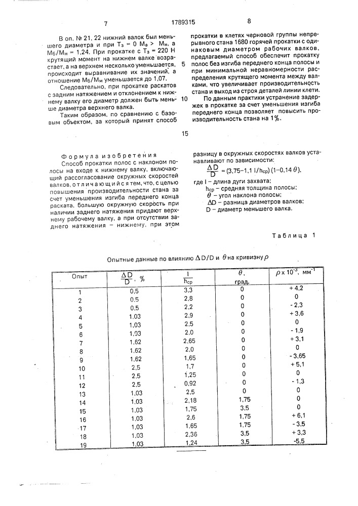 Способ прокатки полос (патент 1789315)