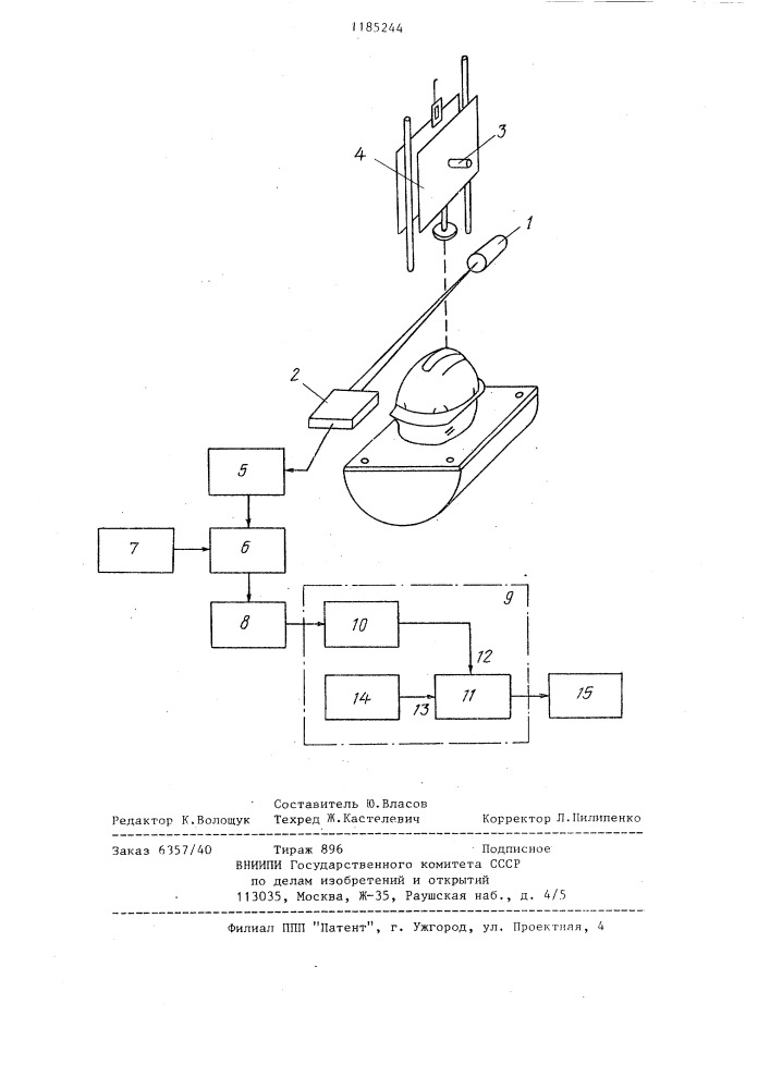 Устройство для измерения скорости ударника испытательного стенда (патент 1185244)
