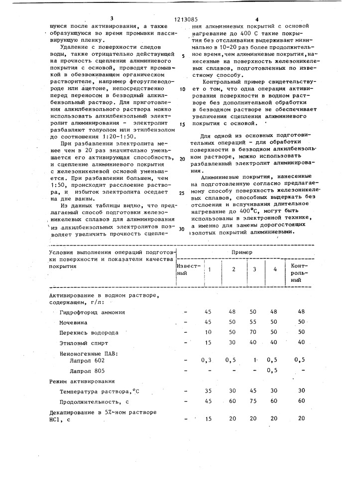 Способ подготовки поверхности железо-никелевых сплавов перед алюминированием (патент 1213085)