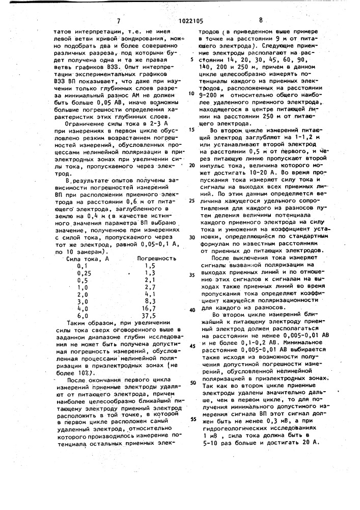 Способ выполнения вертикальных электрических зондирований в геоэлектроразведке (патент 1022105)
