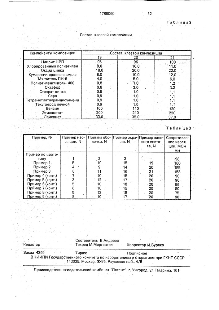 Способ сращивания силовых кабелей с резиновой изоляцией (патент 1785060)