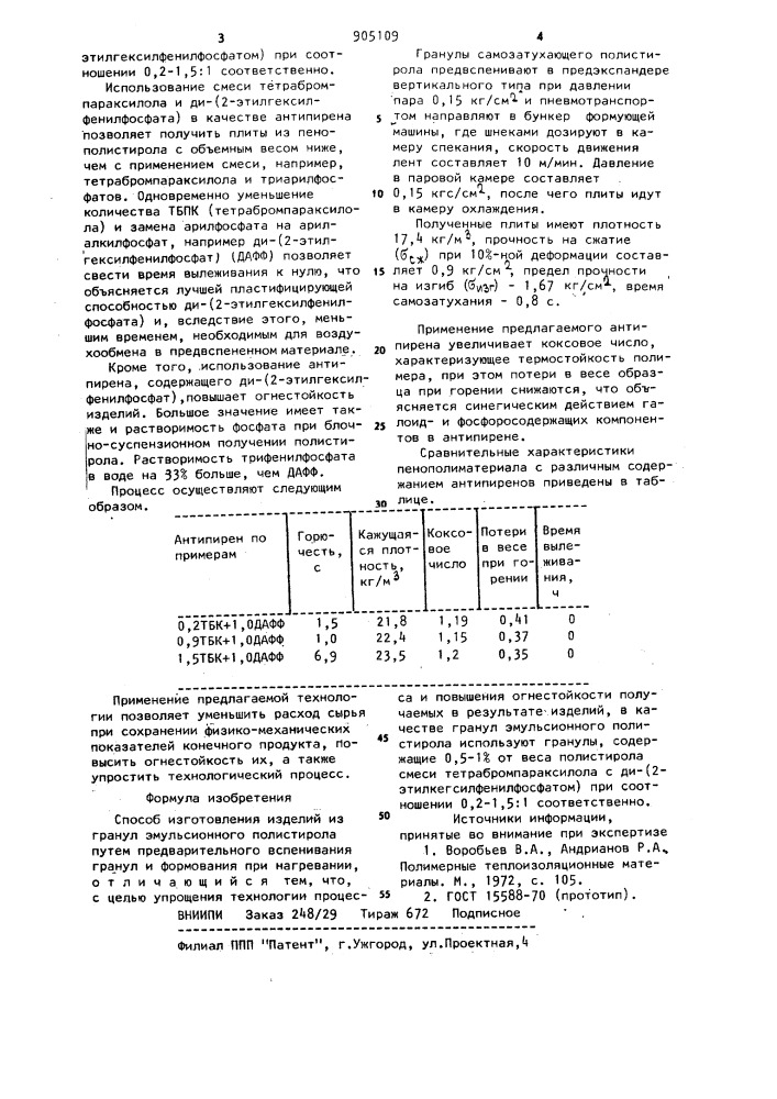 Способ изготовления изделий из гранул суспензионного полистирола (патент 905109)