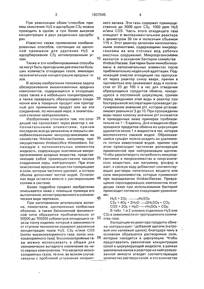 Способ очистки отходящих газов от серусодержащих соединений (патент 1837945)