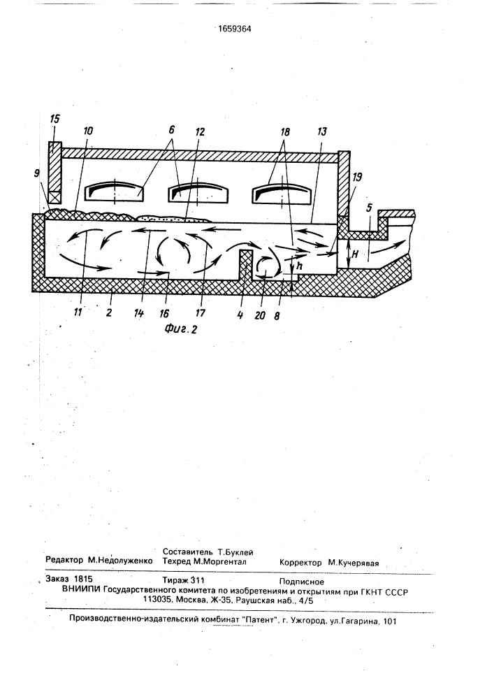 Стекловаренная ванная печь (патент 1659364)