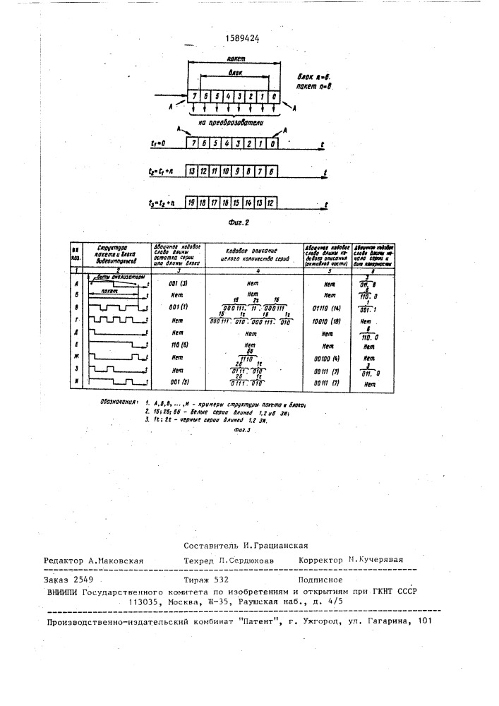 Устройство для преобразования видеосигнала (патент 1589424)