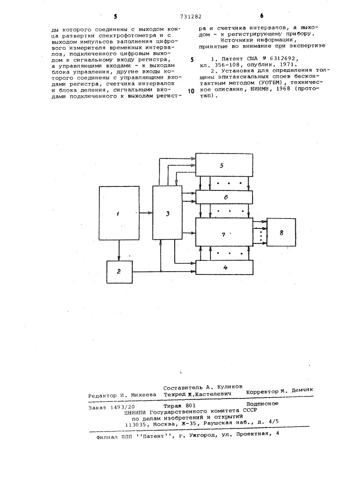 Устройство для измерения толщины тонких пленок (патент 731282)
