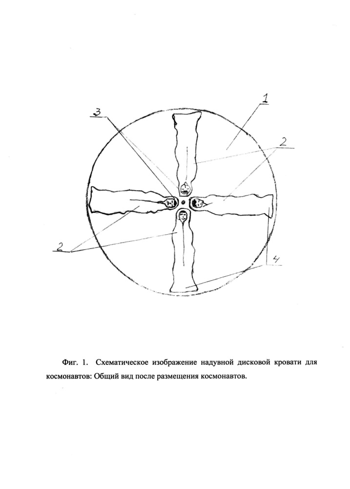 Надувная дисковая кровать для космонавтов (патент 2662643)