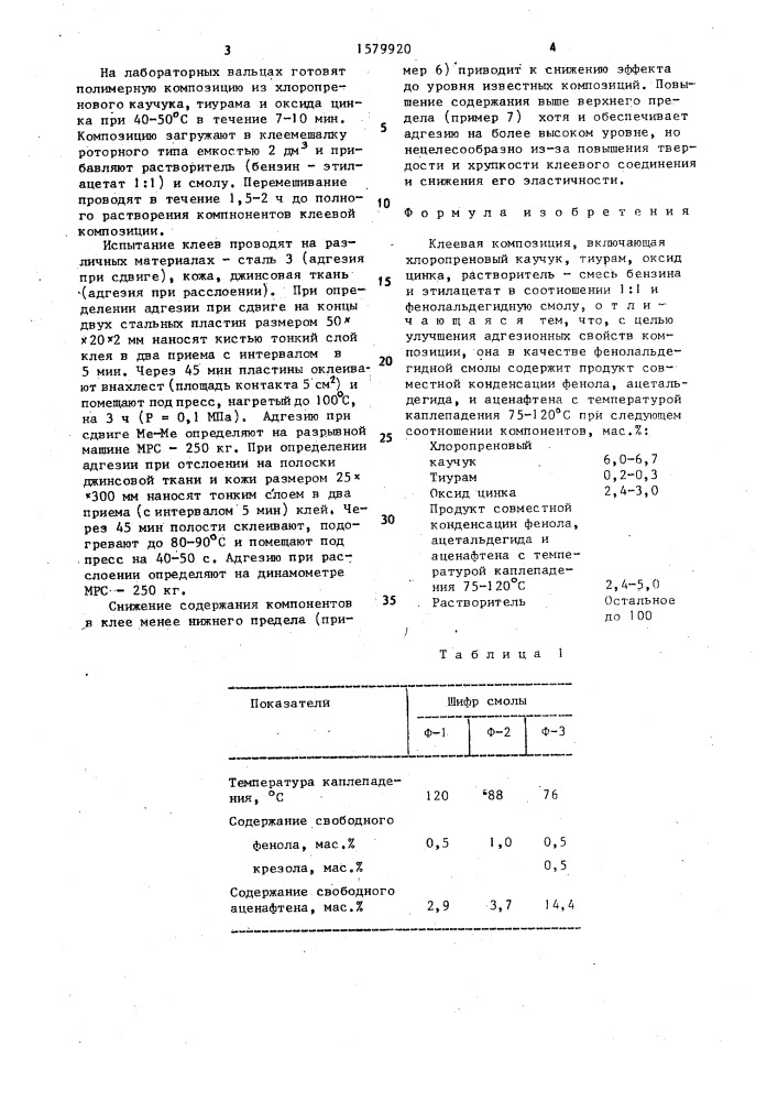 Клеевая композиция (патент 1579920)