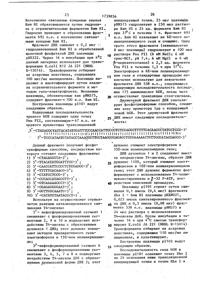 Способ конструирования рекомбинантной плазмидной днк, кодирующей фермент деацетоксицефалоспорин с синтетазу/деацетилцефалоспорин с синтетазу (патент 1739856)