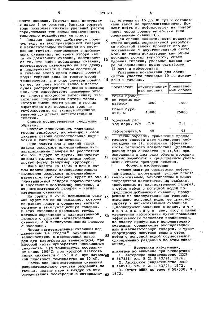 Способ шахтной разработки нефтяной залежи (патент 929823)