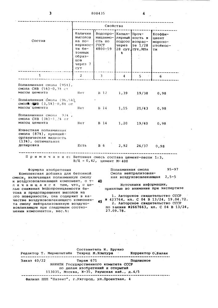 Комплексная добавка для бетоннойсмеси (патент 808435)