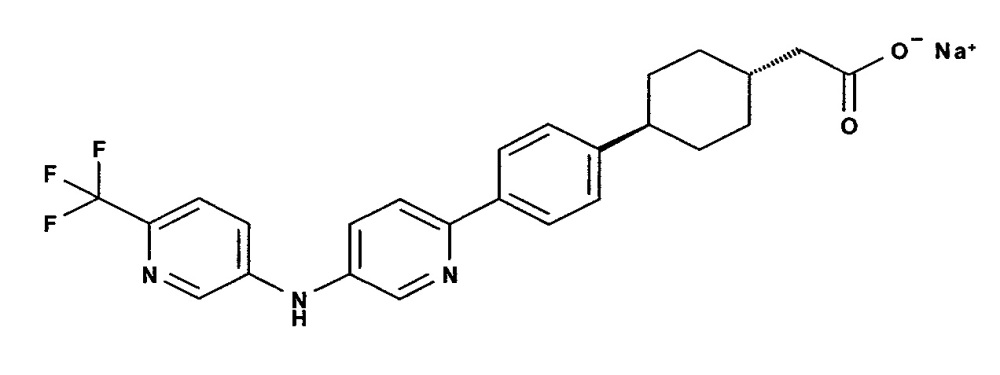 Новые кристаллические формы натриевой соли(4-{ 4-[5-(6-трифторметил-пиридин-3-иламино) пиридин-2-ил] фенил} циклогексил) уксусной кислоты (патент 2612556)
